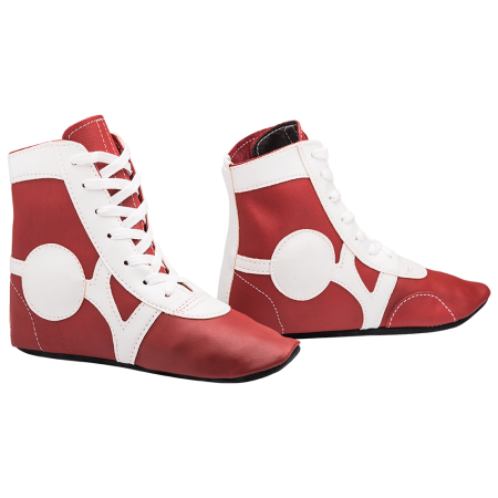 Купить Обувь для самбо SM-0102, кожа, красный Rusco в Аниве 