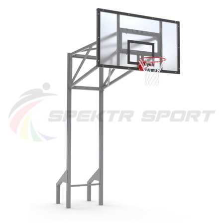 Купить Стойка баскетбольная уличная усиленная со щитом из оргстекла, кольцом и сеткой SP D 413 в Аниве 