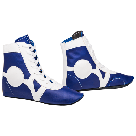 Купить Обувь для самбо SM-0102, кожа, синий Rusco в Аниве 
