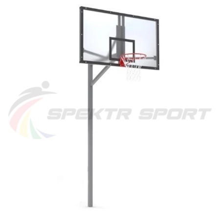 Купить Стойка баскетбольная уличная упрощенная со щитом из оргстекла, кольцом и сеткой SP D 412 в Аниве 