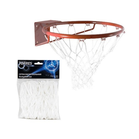 Купить Сетка баскетбольная Torres, нить 4 мм, белая в Аниве 