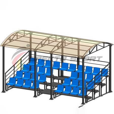 Купить Трибуна для зрителей 4 ряда на 34 места с навесом и перилами в Аниве 