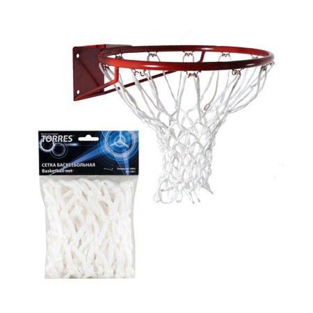 Купить Сетка баскетбольная Torres, нить 6 мм, белая в Аниве 