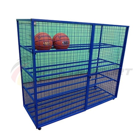 Купить Стеллаж для хранения мячей и инвентаря передвижной металлический (сетка) Цельносварной в Аниве 